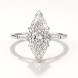 1.5 Carat Lab-Grown Trilogy Engagement Ring – Marquise Diamond - 18k White Gold