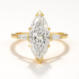 1.5 Carat Lab-Grown Trilogy Engagement Ring – Marquise Diamond - 18k White Gold