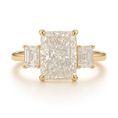 1.5 Carat Lab-Grown Trilogy Engagement Ring – Radiant Cut Diamond