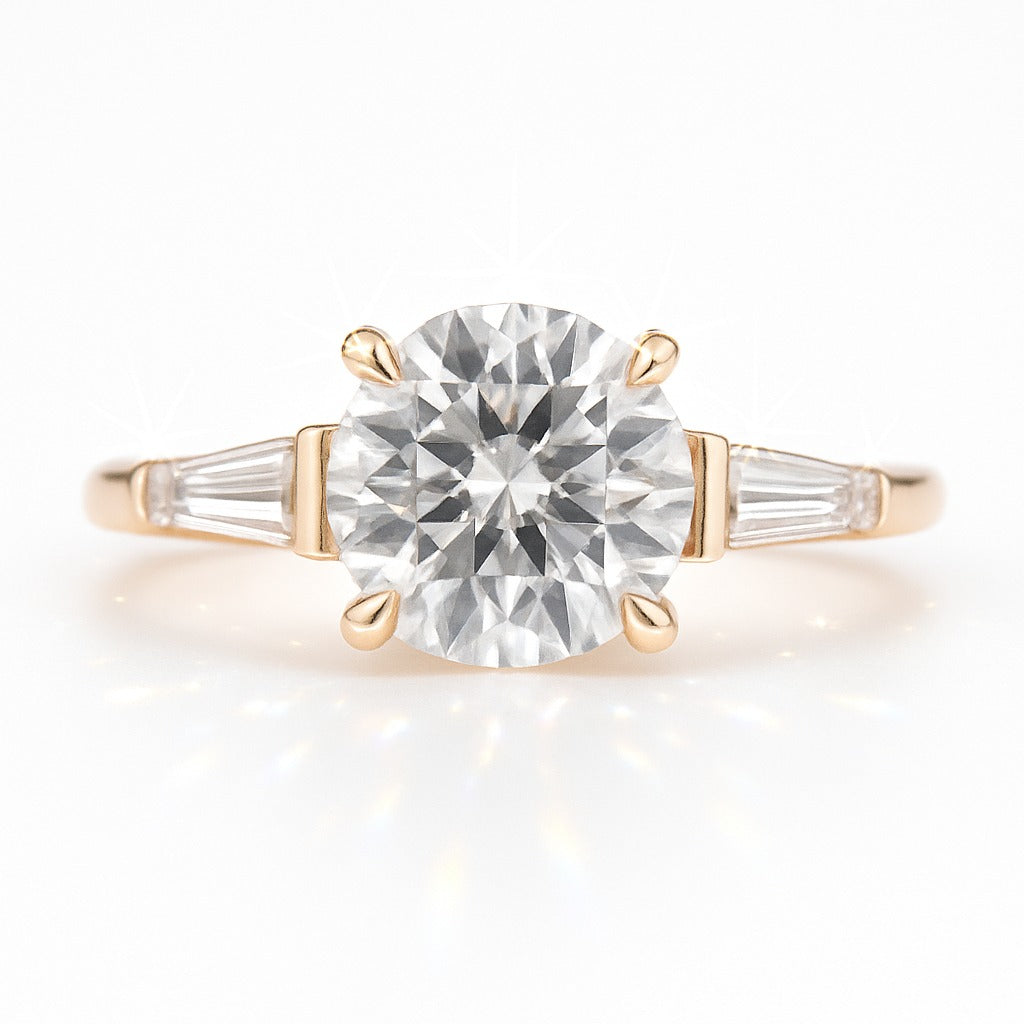 1.5 Carat Lab-Grown Trilogy Engagement Ring – Round Brilliant Diamonds