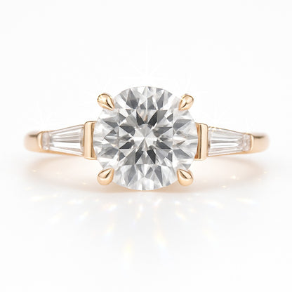 1.5 Carat Lab-Grown Trilogy Engagement Ring – Round Brilliant Diamonds