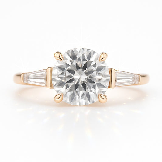 1.5 Carat Lab-Grown Trilogy Engagement Ring – Round Brilliant Diamonds