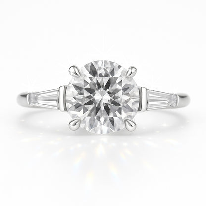 1.5 Carat Lab-Grown Trilogy Engagement Ring – Round Brilliant Diamonds