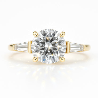 1.5 Carat Lab-Grown Trilogy Engagement Ring – Round Brilliant Diamonds