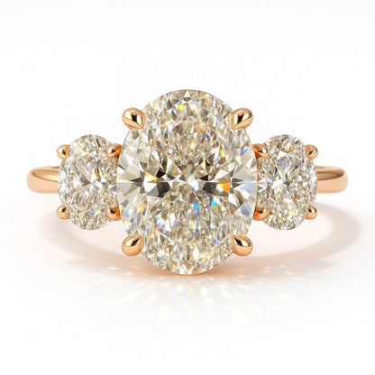 1.5 Carat Lab-Grown Trilogy Oval Diamond Engagement Ring