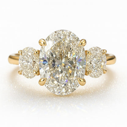 1.5 Carat Lab-Grown Trilogy Oval Diamond Engagement Ring