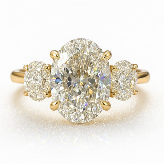 1.5 Carat Lab-Grown Trilogy Oval Diamond Engagement Ring
