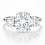 1.5 Carat Oval Lab-Grown Diamond Trilogy Engagement Ring
