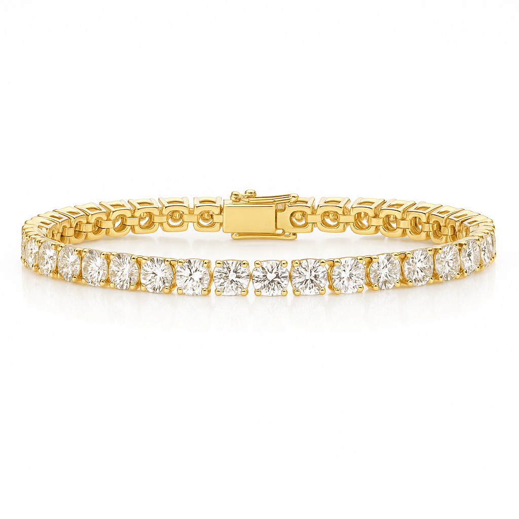 10ct Lab-Grown Diamond Tennis Bracelet — 18K Yellow Gold