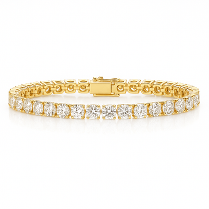10ct Lab-Grown Diamond Tennis Bracelet — 18K Yellow Gold