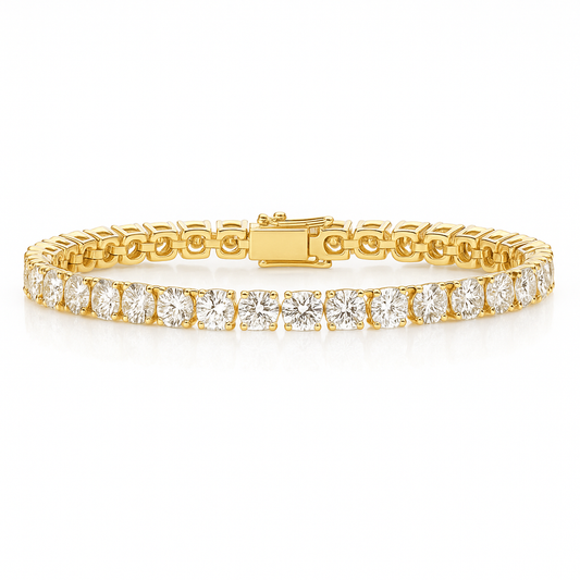10ct Lab-Grown Diamond Tennis Bracelet — 18K Yellow Gold