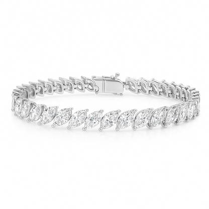 11ct Lab-Grown Marquise Diamond Tennis Bracelet in White Gold
