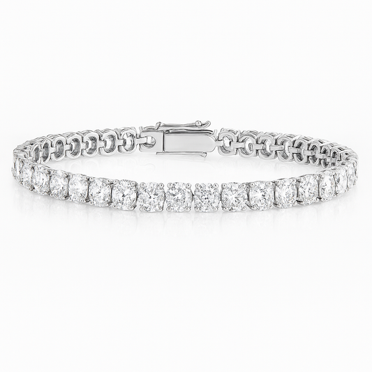 11ct Lab-Grown Oval Diamond Tennis Bracelet in 18K White Gold