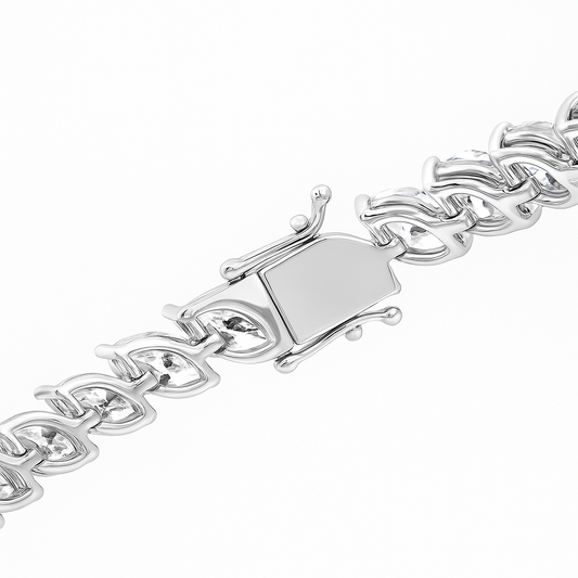 11ct Lab-Grown Marquise Diamond Tennis Bracelet in White Gold