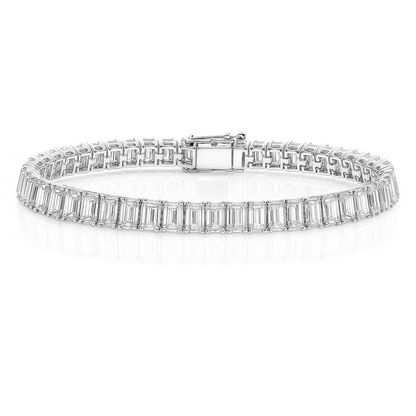 13ct Lab-Grown Emerald Cut Diamond Tennis Bracelet in White Gold