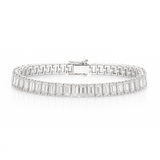 15ct Lab-Grown Emerald Cut Diamond Tennis Bracelet in White Gold