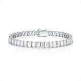 18ct Lab-Grown Emerald Diamond Tennis Bracelet in White Gold