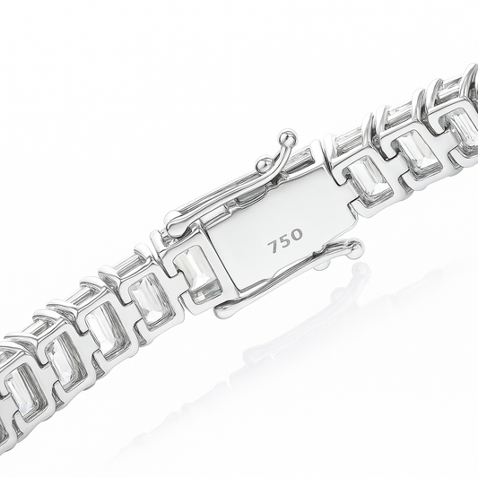 18ct Lab-Grown Emerald Diamond Tennis Bracelet in White Gold