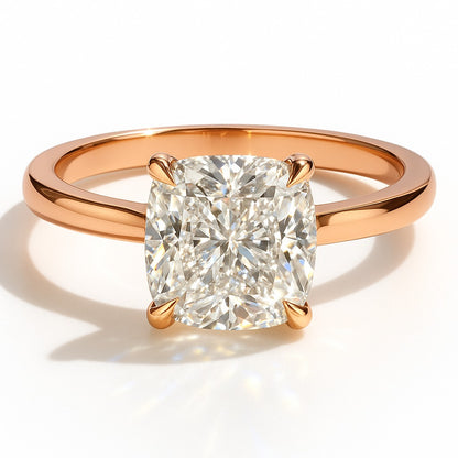 1 Carat Cushion Cut Lab-Grown Diamond Solitaire Engagement Ring 18K White Gold