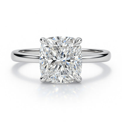 1 Carat Cushion Cut Lab-Grown Diamond Solitaire Engagement Ring 18K White Gold