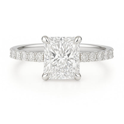 1 Carat Lab-Grown Diamond Band Engagement Ring – Radiant Cut