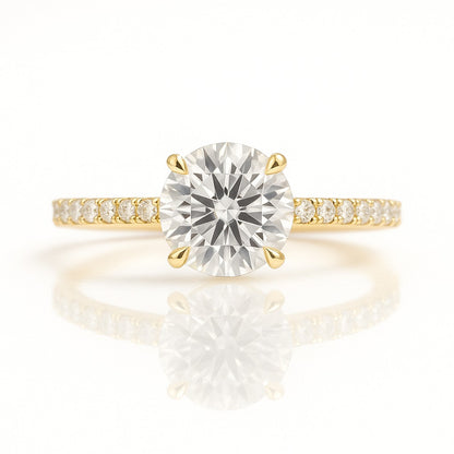 1 Carat Lab-Grown Diamond Engagement Ring with Band – Round Cut