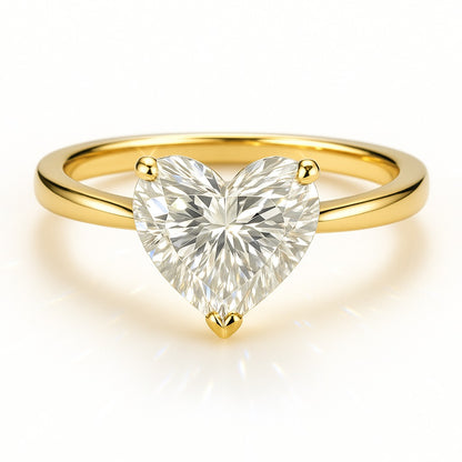1 Carat Lab-Grown Heart Diamond Solitaire Engagement Ring - 18k White Gold