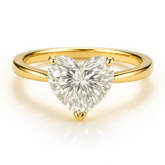 1 Carat Lab-Grown Heart Diamond Solitaire Engagement Ring - 18k White Gold