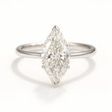1 Carat Lab-Grown Marquise Diamond Solitaire Engagement Ring - 18k Yellow Gold