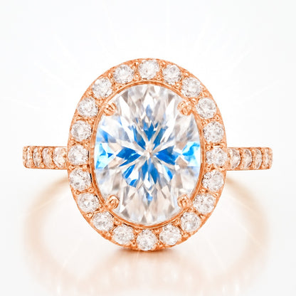 1 Carat Lab-Grown Oval Diamond Halo Engagement Ring