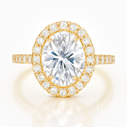 1 Carat Lab-Grown Oval Diamond Halo Engagement Ring