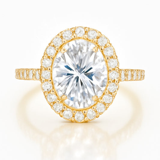 1 Carat Lab-Grown Oval Diamond Halo Engagement Ring