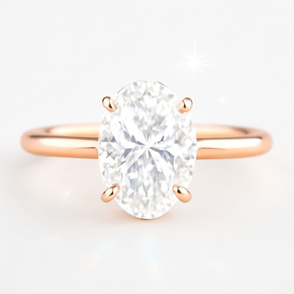 1 Carat Lab-Grown Oval Diamond Solitaire Engagement Ring