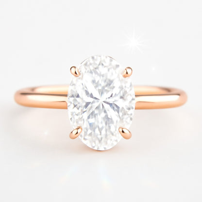 1 Carat Lab-Grown Oval Diamond Solitaire Engagement Ring