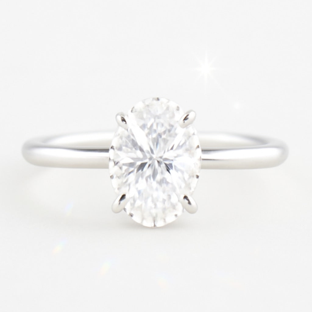 1 Carat Lab-Grown Oval Diamond Solitaire Engagement Ring