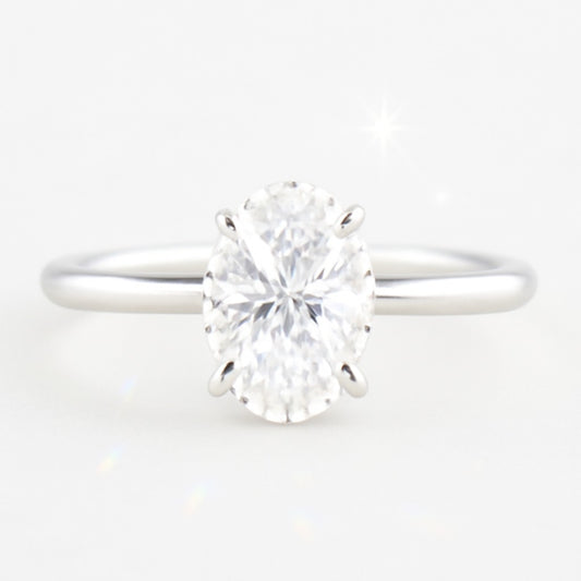 1 Carat Lab-Grown Oval Diamond Solitaire Engagement Ring