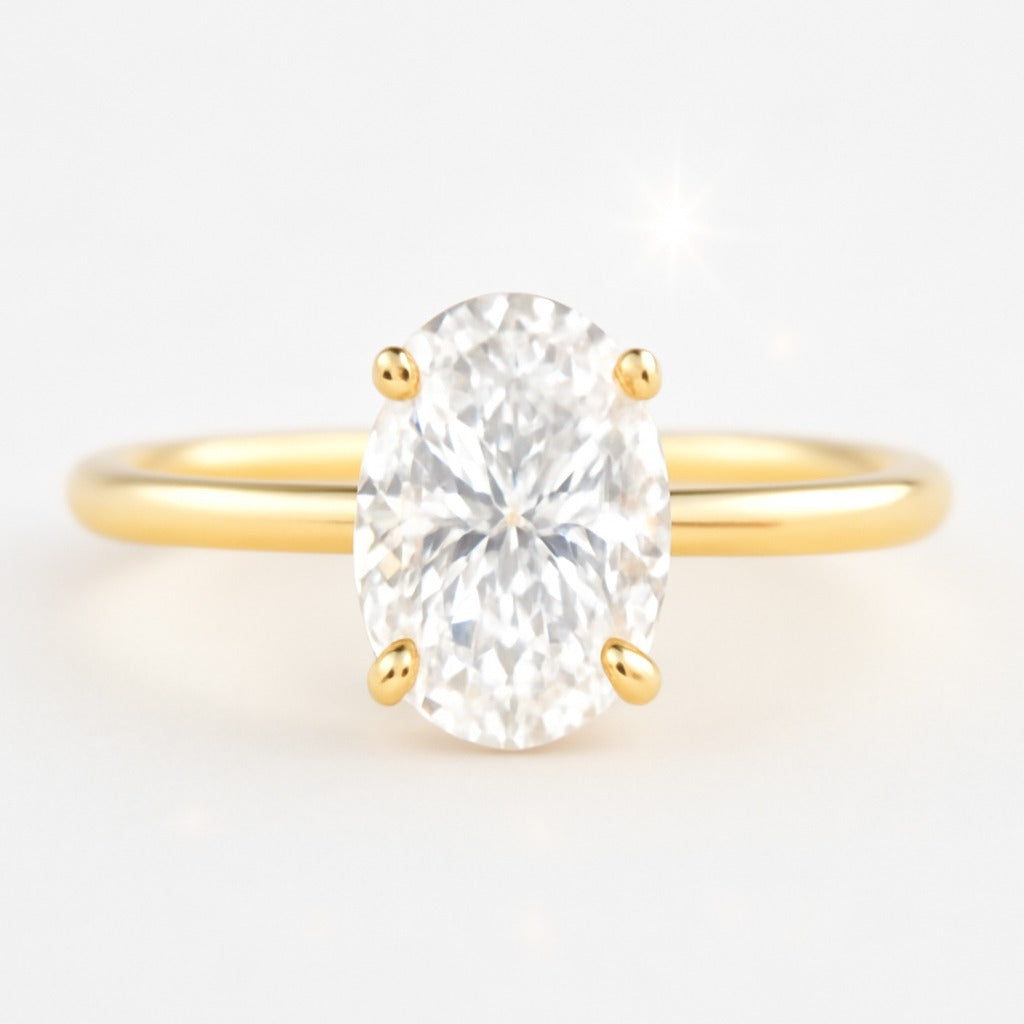 1 Carat Lab-Grown Oval Diamond Solitaire Engagement Ring