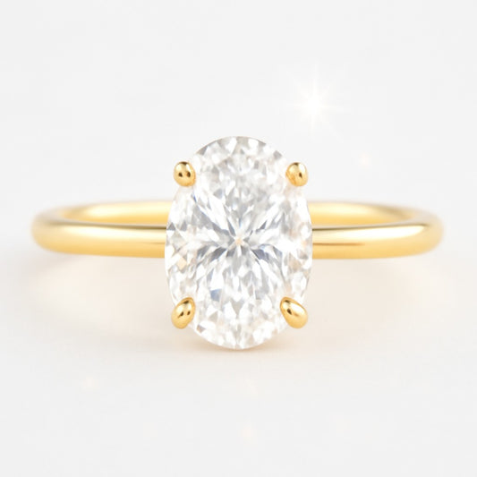 1 Carat Lab-Grown Oval Diamond Solitaire Engagement Ring