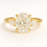 1 Carat Lab-Grown Oval Diamond Trilogy Engagement Ring