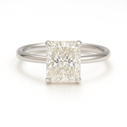 1 Carat Lab-Grown Radiant Diamond Solitaire Engagement Ring 18k Yellow Gold