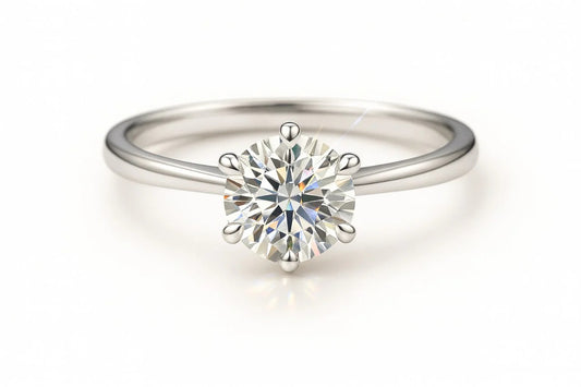 1 Carat Lab-Grown Solitaire Engagement Ring – Round Brilliant Diamond