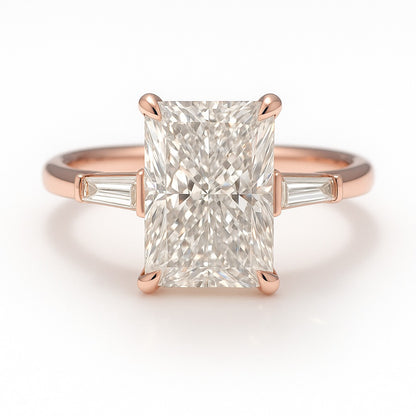 1 Carat Lab-Grown Trilogy Engagement Ring with Radiant Diamond