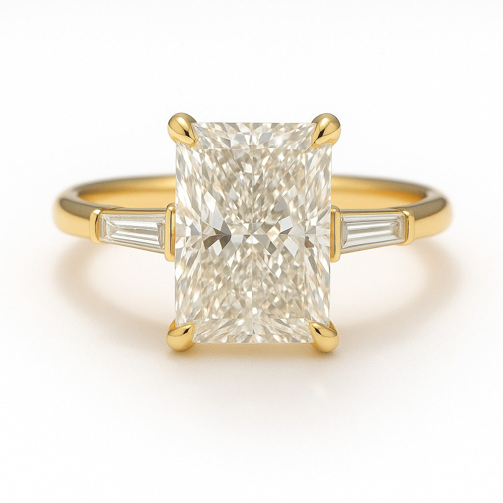 1 Carat Lab-Grown Trilogy Engagement Ring with Radiant Diamond