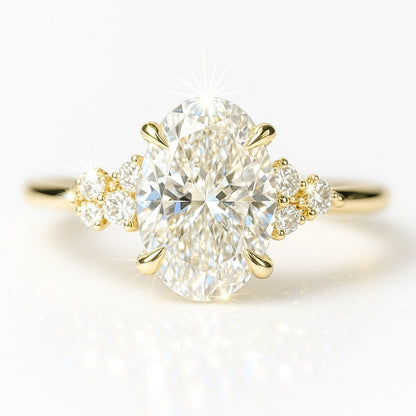 1 Carat Oval Lab-Grown Diamond Band Engagement Ring