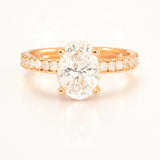 1 Carat Oval Lab-Grown Diamond Band Engagement Ring