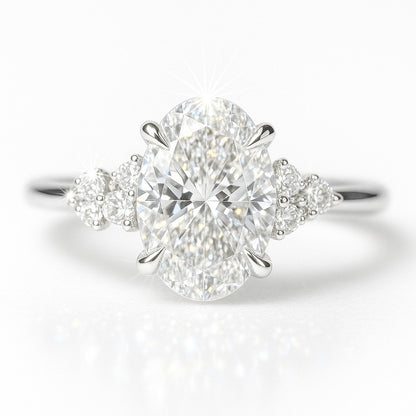 1 Carat Oval Lab-Grown Diamond Band Engagement Ring