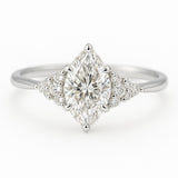1 Carat Oval Lab-grown Trilogy Engagement Ring