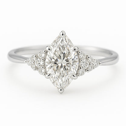 1 Carat Oval Lab-grown Trilogy Engagement Ring