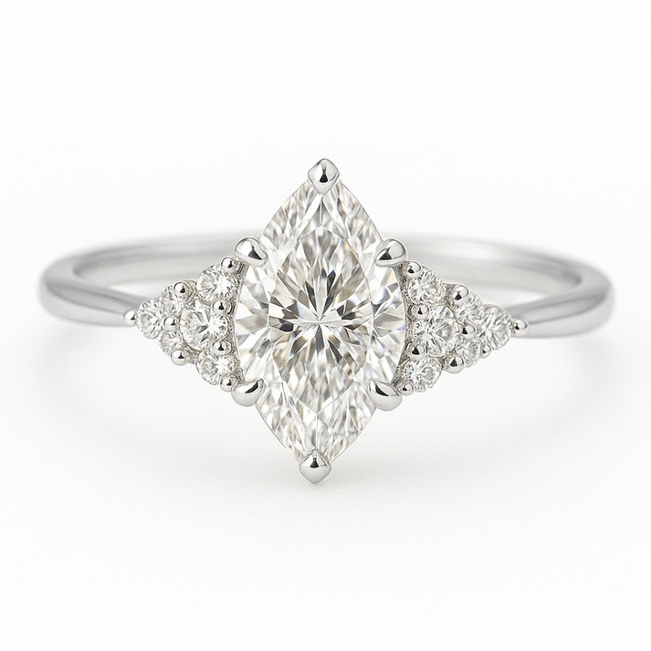 1 Carat Oval Lab-Grown Trilogy Engagement Ring