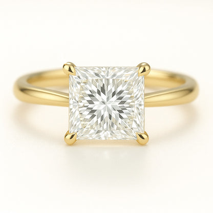 1 Carat Princess Cut Lab-Grown Diamond Solitaire Engagement Ring - 18K White Gold